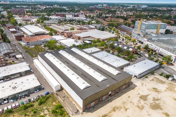 Luftaufnahme des Gewerbeparks Holzhauser Markt in Berlin